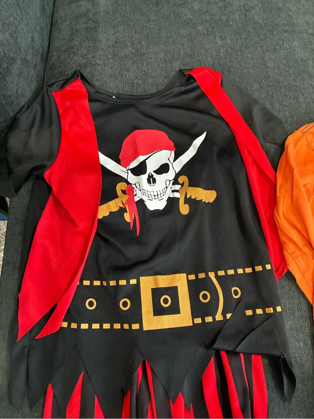Boys Halloween Bundle Lot - Pirate Costume Jack O Lantern Shirt Size 5/6